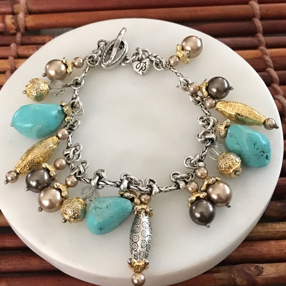 Brighton Elegant Turquoise and Silver Charm Bracelet - Picture 5 of 5